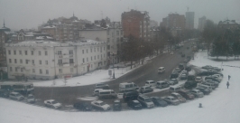 Снегопад в Хабаровске пока не вызвал большого количества аварий Евгений Попов