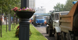 Дорожники создают препятствие для автомобилистов Корр. ИА AmurMedia, Екатерина Семичастнова
