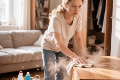 Пыль перестала оседать на мебель, как только стала добавлять эту жидкость в ведёрко