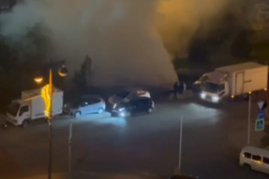 Порыв трубы оставил часть Снеговой Пади во Владивостоке без горячей воды Скриншот из видео в ТГ-канале (16+) &quotСнеговая Падь&quot