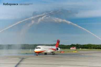 Китайский лайнер ChengduAirlines впервые сел в аэропорту Хабаровск Предоставлено пресс-службой АО &quotХабаровский аэропорт&quot