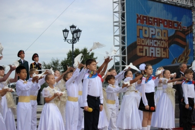 Состоялось торжественное открытие новой хабаровской площади &quotГород воинской славы&quot Евгений Никитенко, корр. ИА AmurMedia