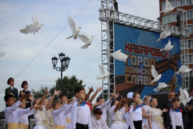 Состоялось торжественное открытие новой хабаровской площади &quotГород воинской славы&quot Евгений Никитенко, корр. ИА AmurMedia