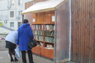 Книжный шкаф на улице Суворова в Хабаровске Корр. ИА AmurMedia