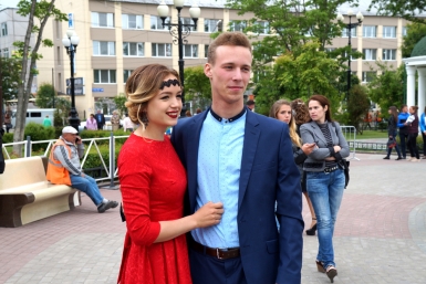 Формирование праздничной колонны Максим Мажарин, ИА SakhalinMedia
