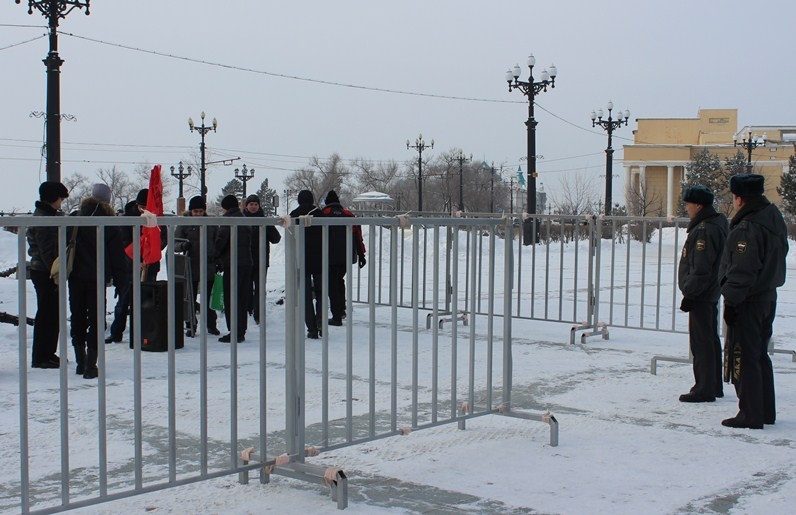 Загоны для безопасности митингующих
