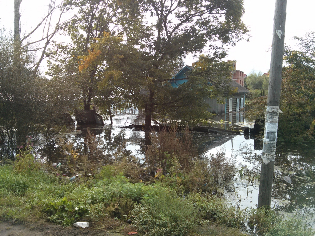 Вода затопила низинную местность на Красной Речке, Фото с места события собственное