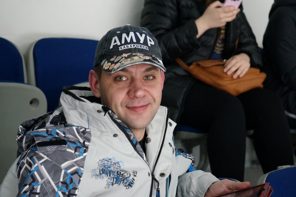 Один из активных болельщиков "бело-синих", Фото с места события собственное