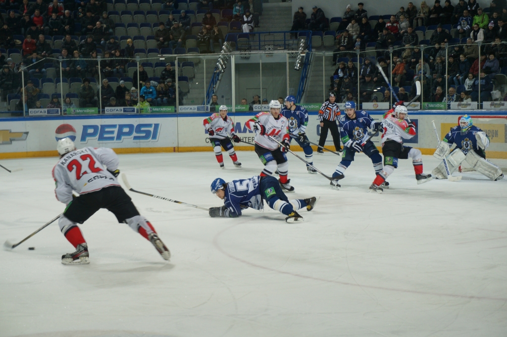 Гости атакуют ворота Алексея Мурыгина, Фото с места события собственное