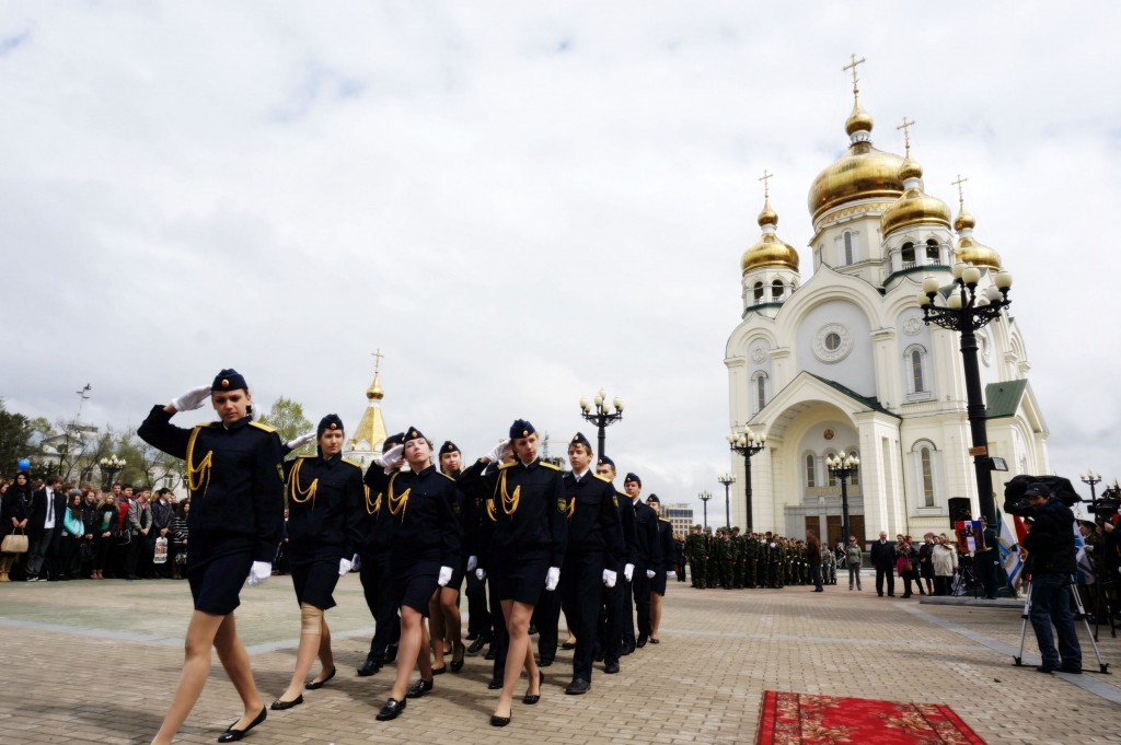 Ярко и красочно прошло награждение лучших патриотических клубов Хабаровска, Фото с места события собственное