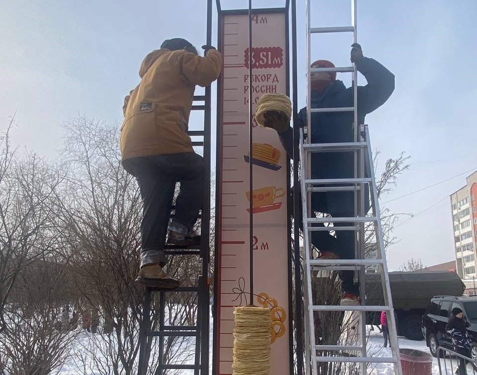 Солнечный округ побил рекорд России по высоте блинной башни на Масленицу ТГ главы Солнечного округа Сергея Семёнова