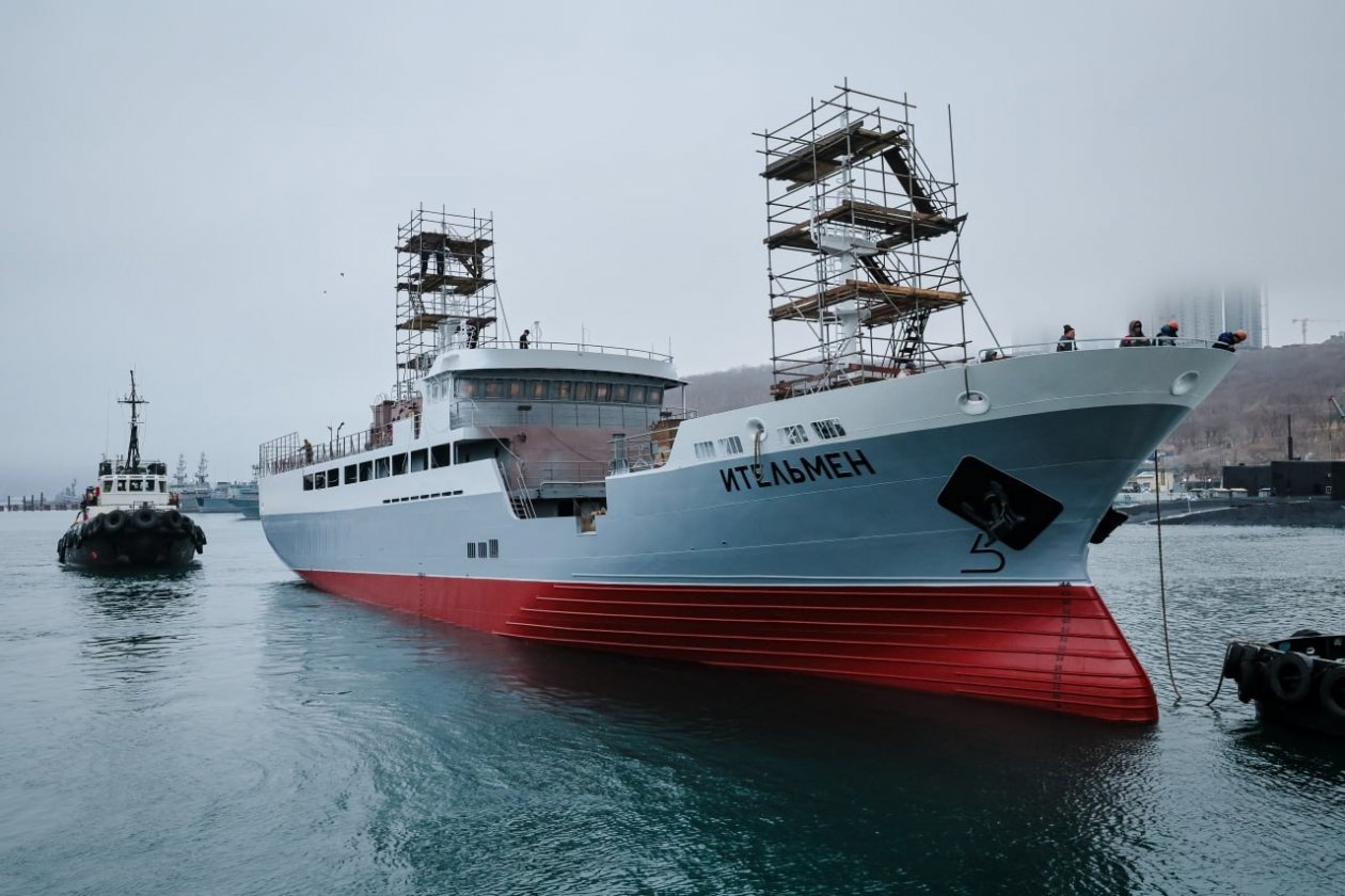 Новый краболов спустили на воду на Амурском судостроительном заводе Предоставлено пресс-службой ОСК