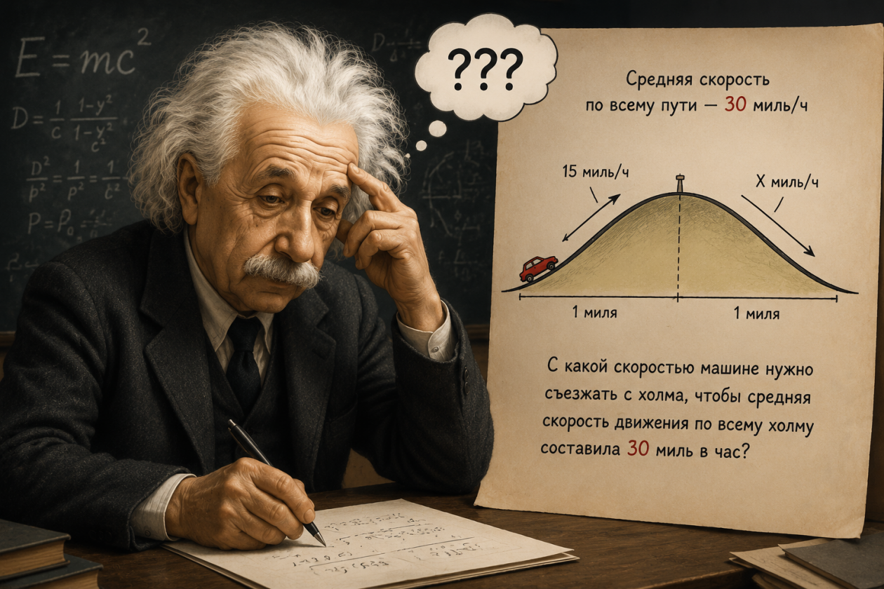 Эйнштейн ошибся, а вы? Сгенерировано ИИ