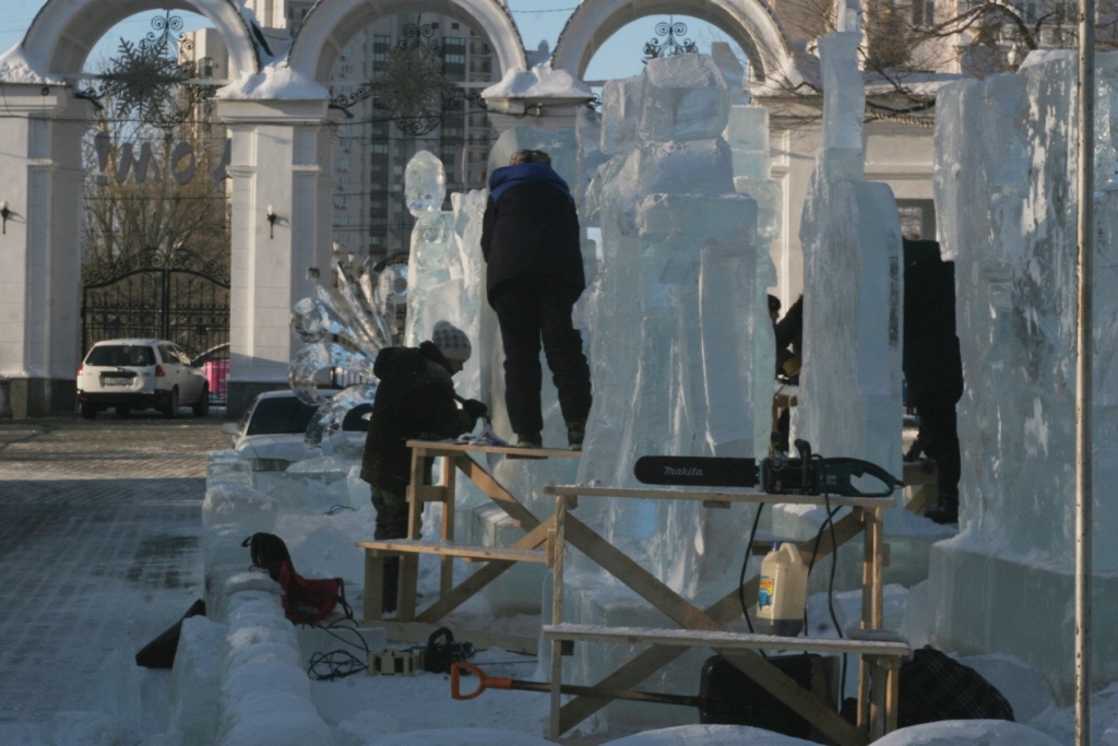 Ледовый конкурс в парке "Динамо", Фото с места события собственное