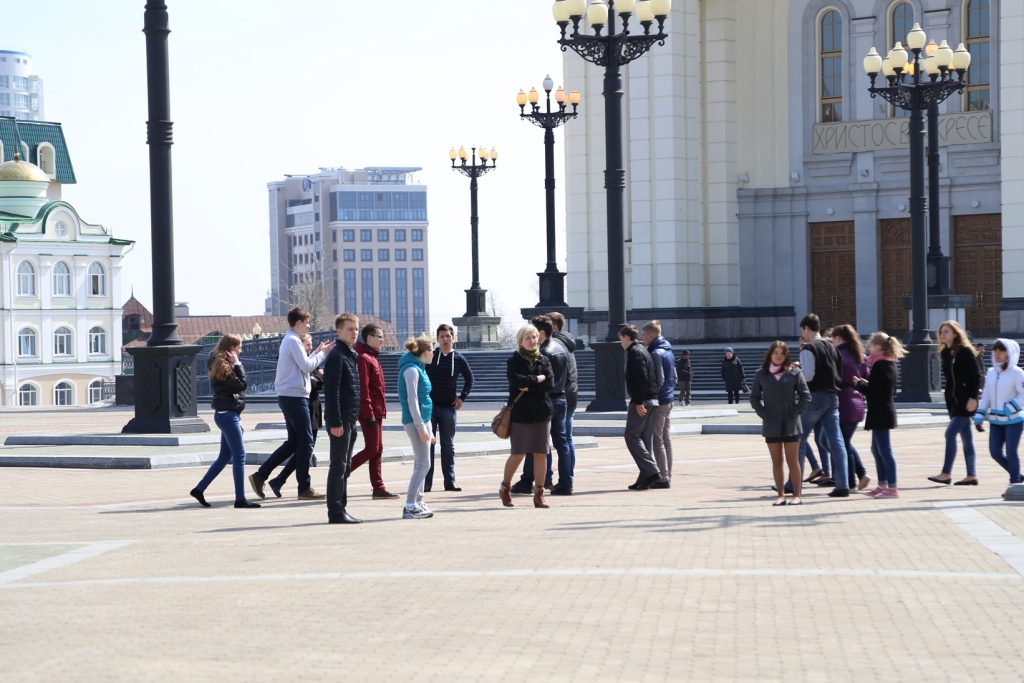 Предупреждение об опасности услышали далеко не все хабаровчане, Фото с места события собственное
