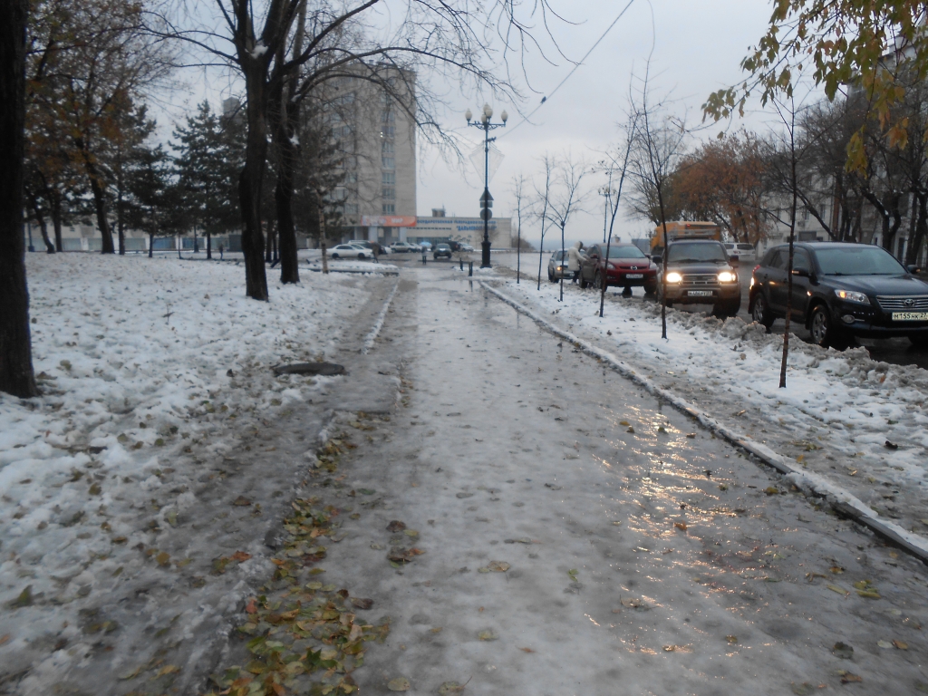 Гололед в Хабаровске