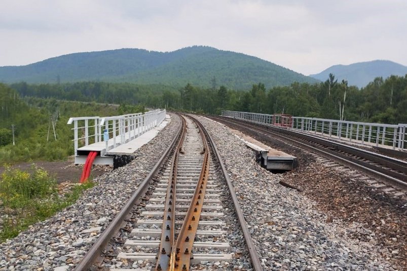 В Хабаровском крае западный подход к новому Кузнецовскому тоннелю на БАМе стал двухпутным