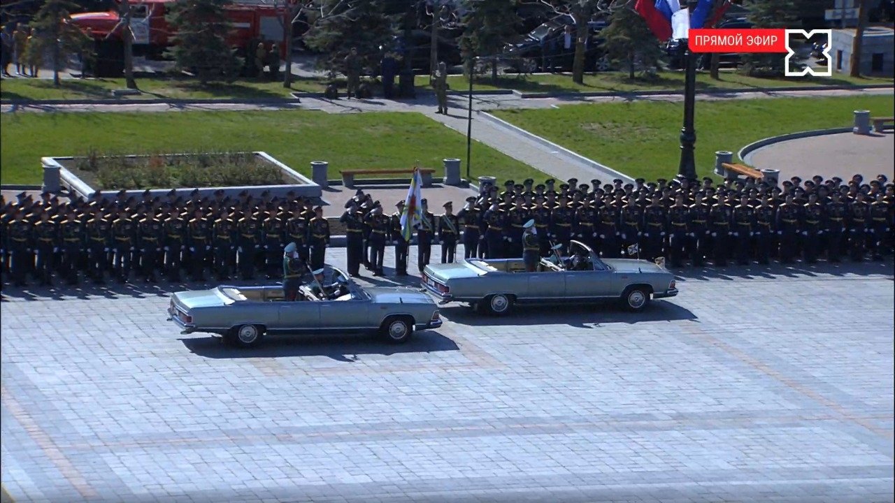 Военный парад в честь 81-й годовщины Великой Победы Скриншот прямой трансляции на ТК &quotХабаровск&quot (16+)