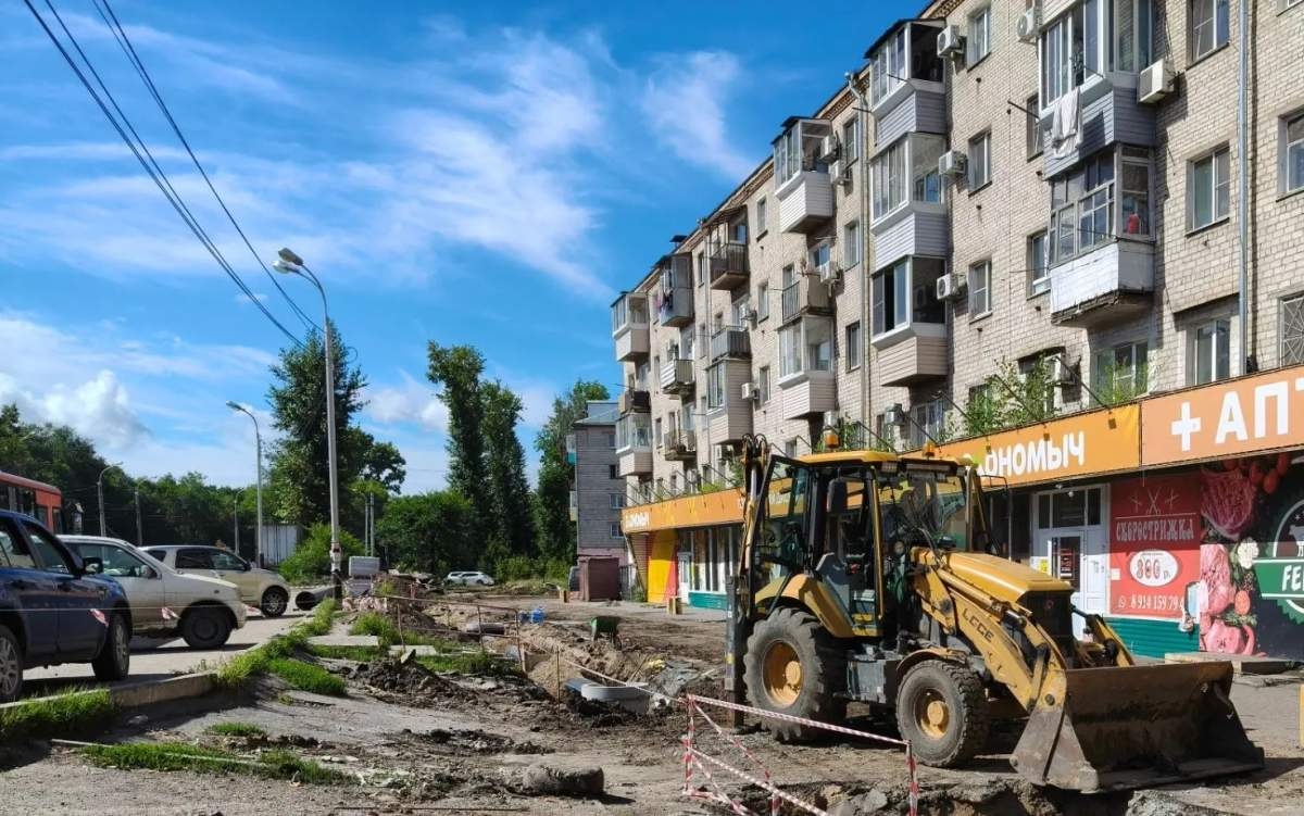 В Хабаровске на пересечении Краснореченской и Строительной оборудуют автобусную остановку Пресс-служба администрации Хабаровска